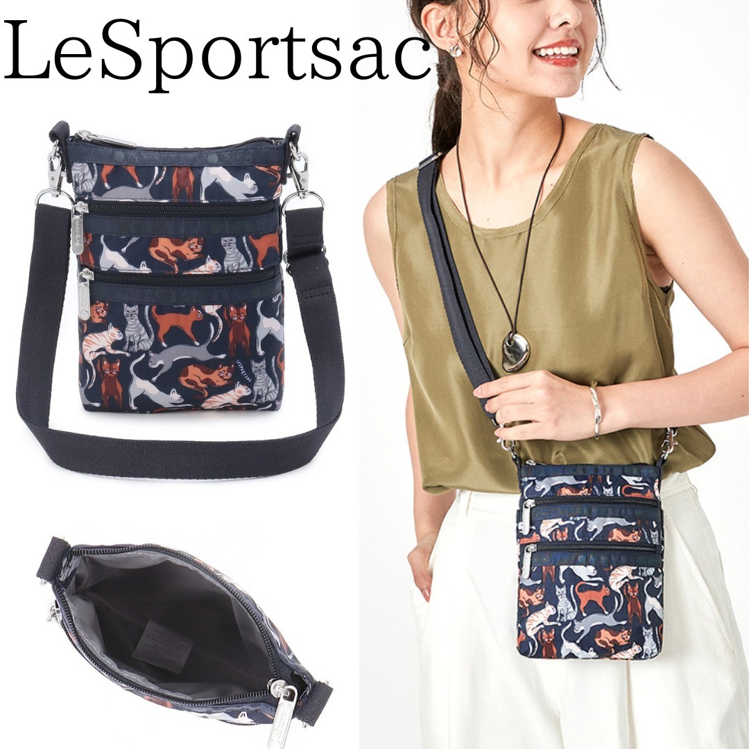 ■LeSportsac■3 ZIP CROSSBODYキュリアスキャッツ