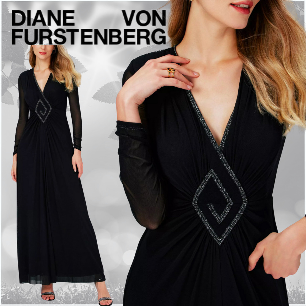 【関税込】DVF★完売必須★美シルエット Aylin マキシドレス 黒