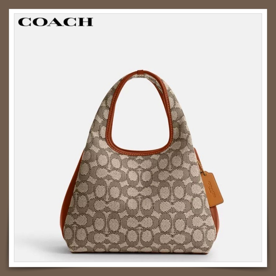 ★COACH★Lana Signature Jacquard Tote Bag 23★Dark Lime★
