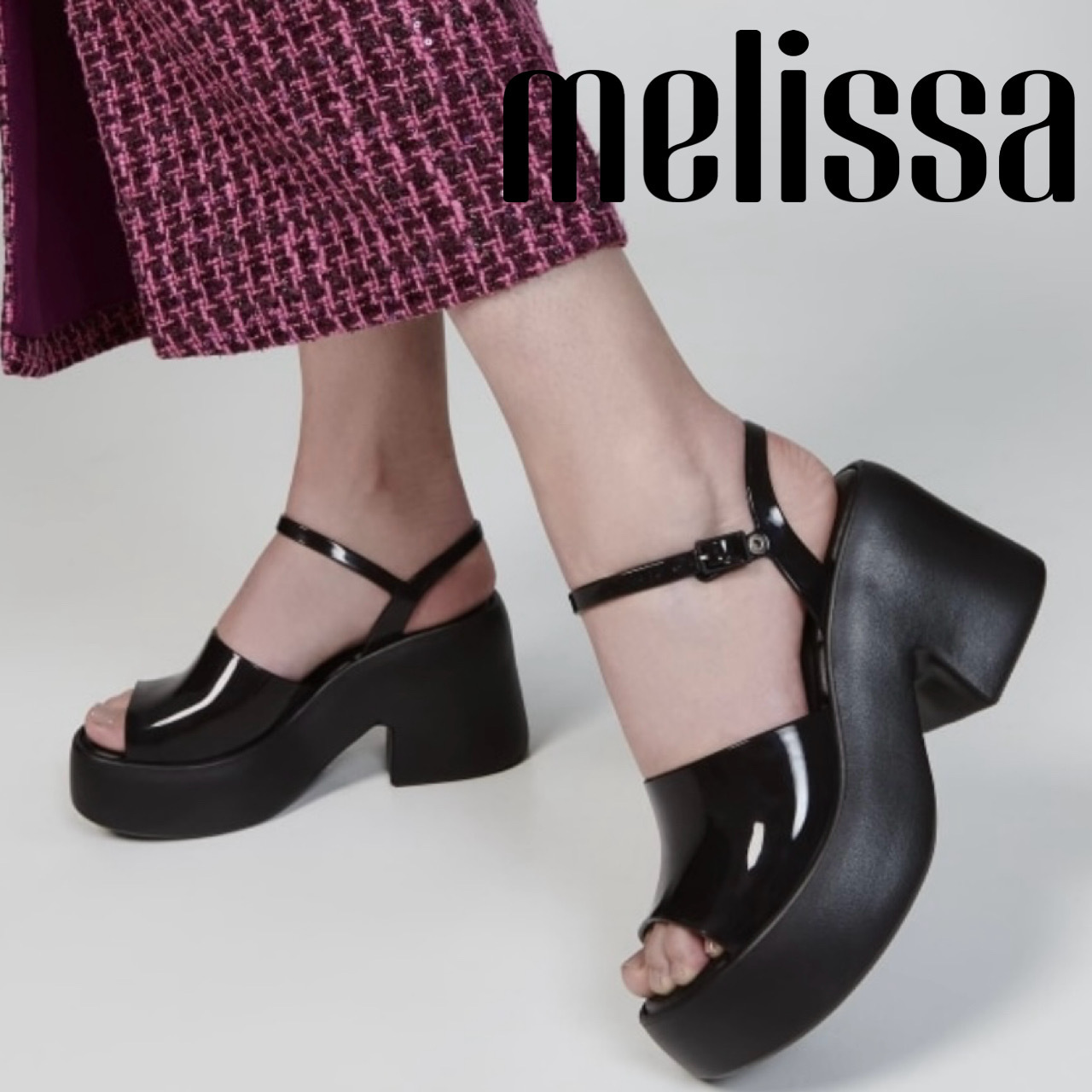 安定感◎Melissa 厚底 ミュール ハイヒール (送料込/追跡付)