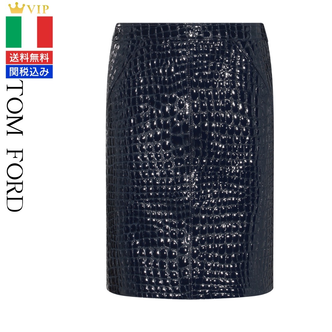 VIP【関税送料無料】希少 TOM FORD BLACK LEATHER SKIRT