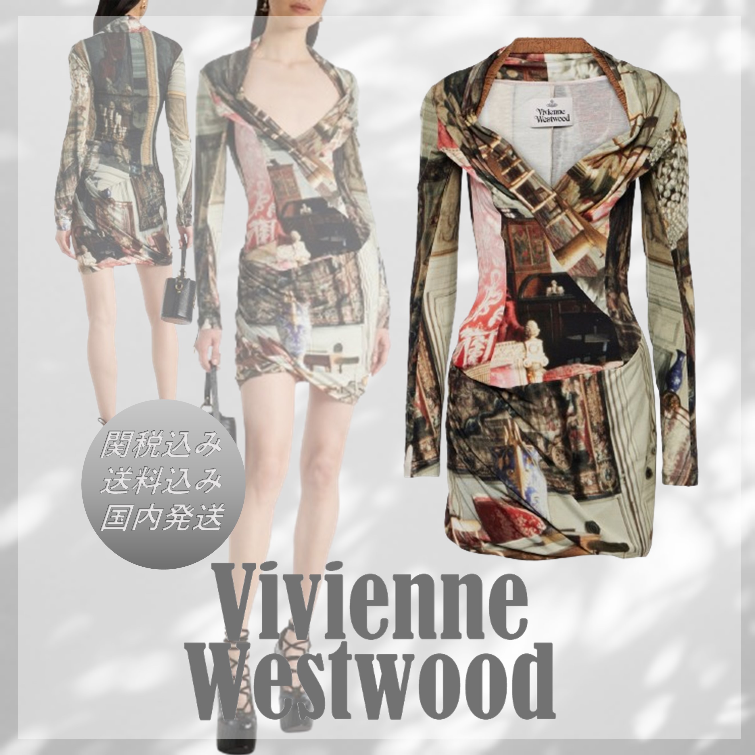 送料込/関税込■Vivienne Westwood■Sara プリントミニドレス