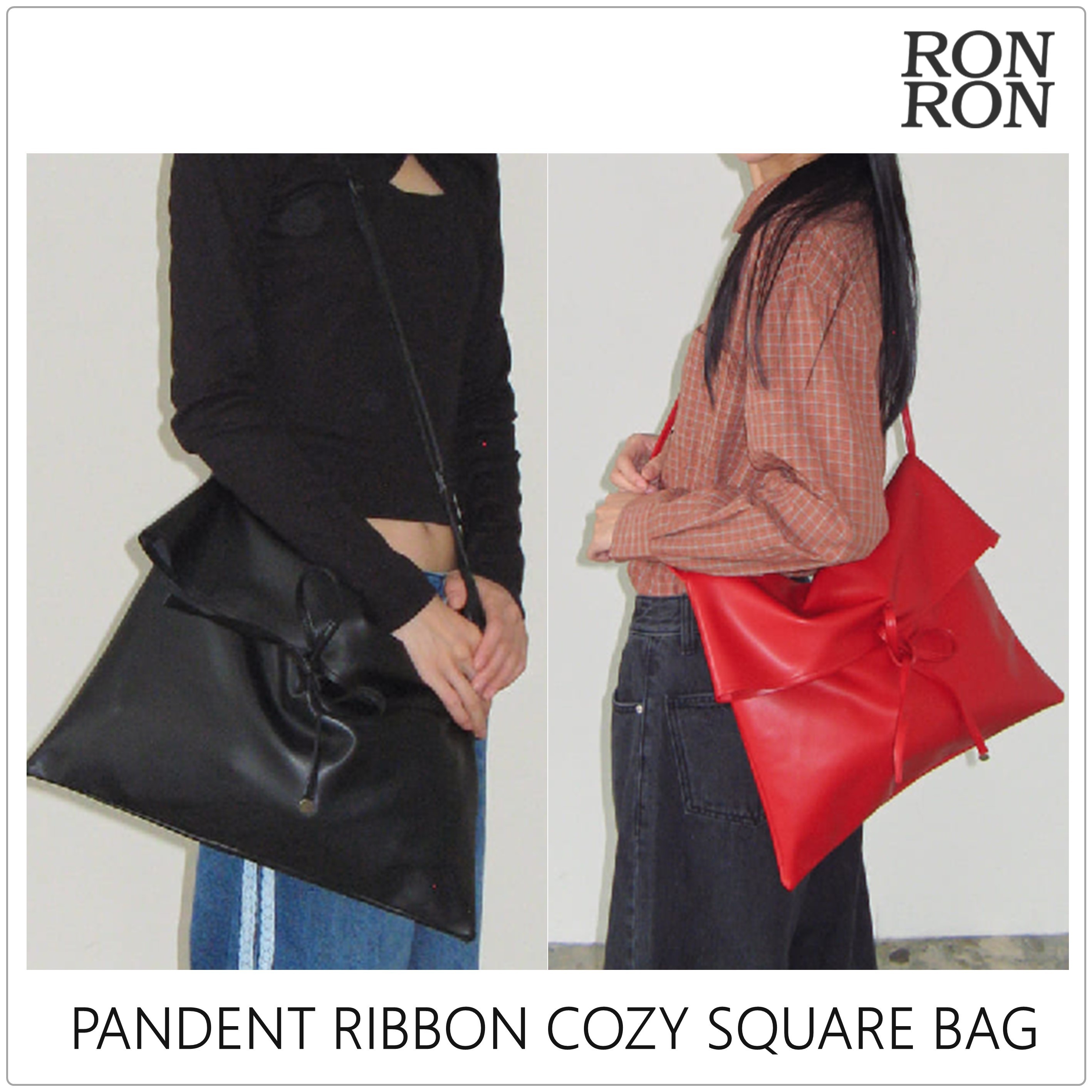 [RONRON] PANDENT RIBBON COZY SQUARE バッグ★新作・24AW★