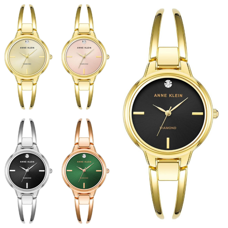 本物ダイヤモンド*ANNE KLEIN バングル ウォッチ 腕時計