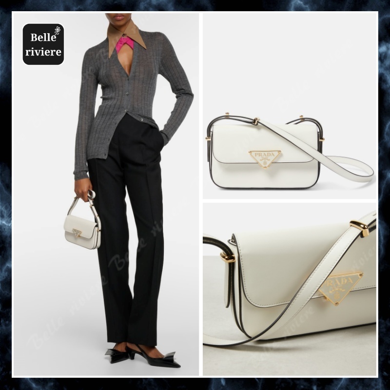 24PF new/PRADA レザーショルダーバッグ Bag White