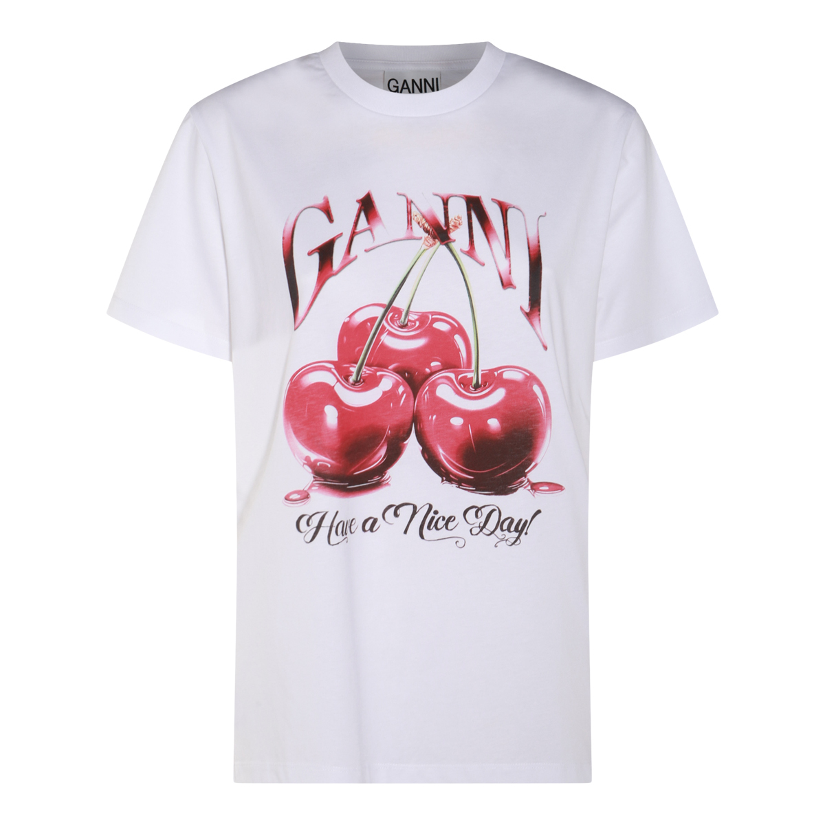 無料発送 GANNI Tシャツ T4004151【BUYMA】 (Ganni/Tシャツ・カットソー) トップス