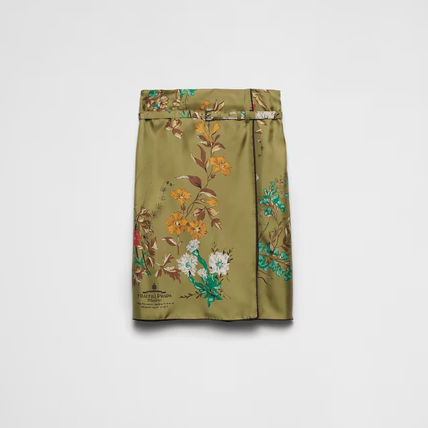 【24AW】リブ編み コットン スカート ◆プラダ◆人気 グリーン(緑)系 PRADA(プラダ) スカート(レディース) - 海外