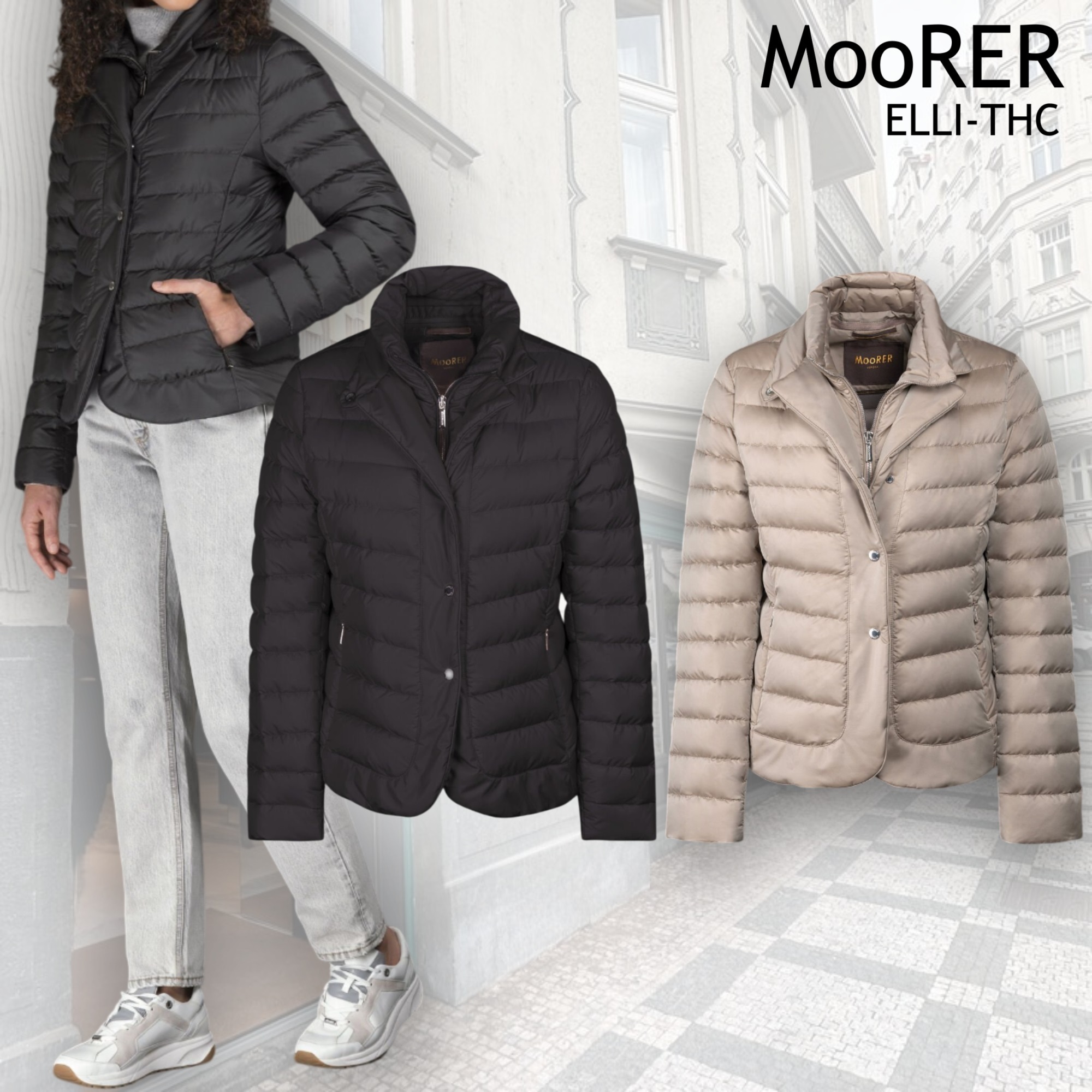 直営店買付【MooRER】ELLI-THC ショート パファージャケット