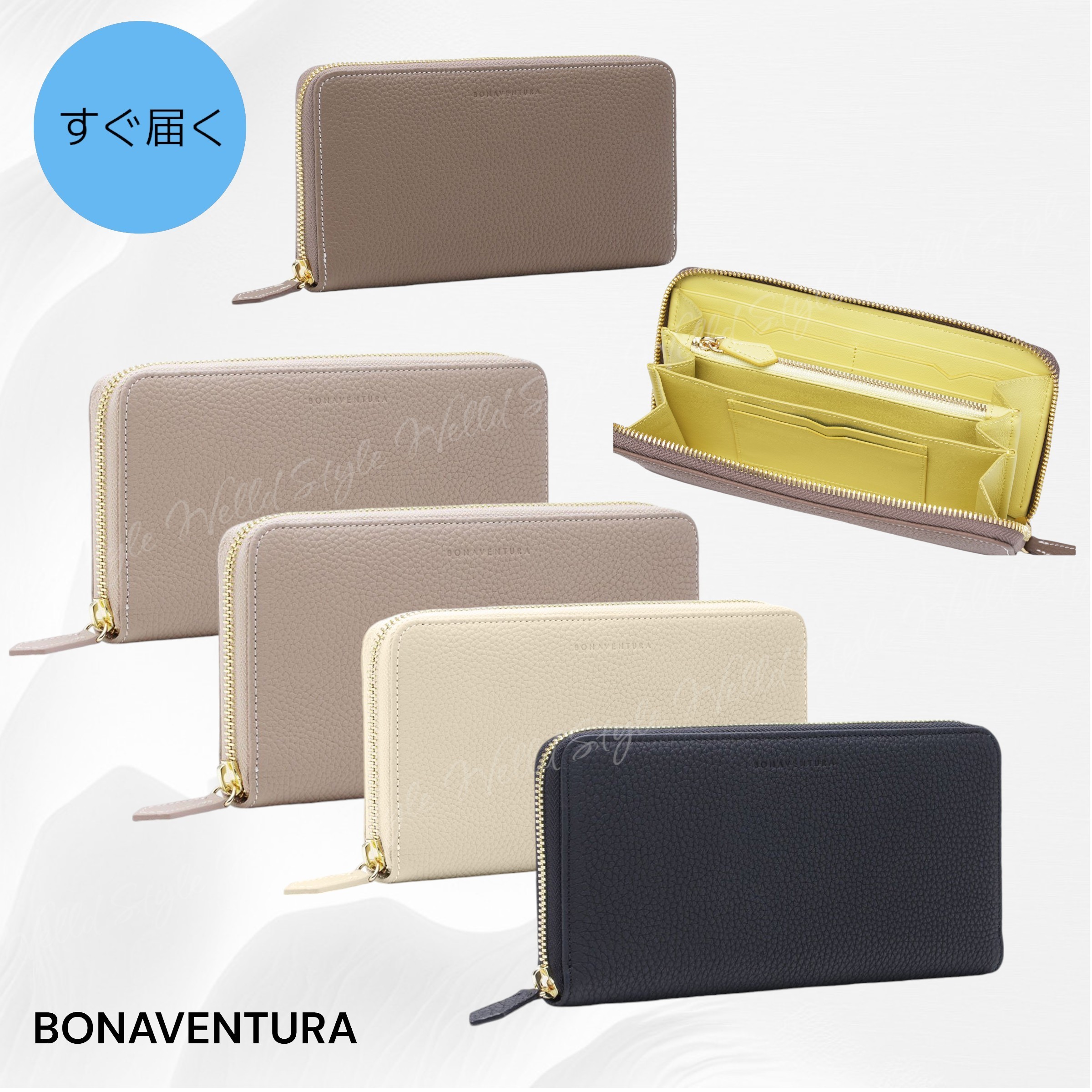 国内発送 すぐ届く【BONAVENTURA】 ロングジップ ウォレット