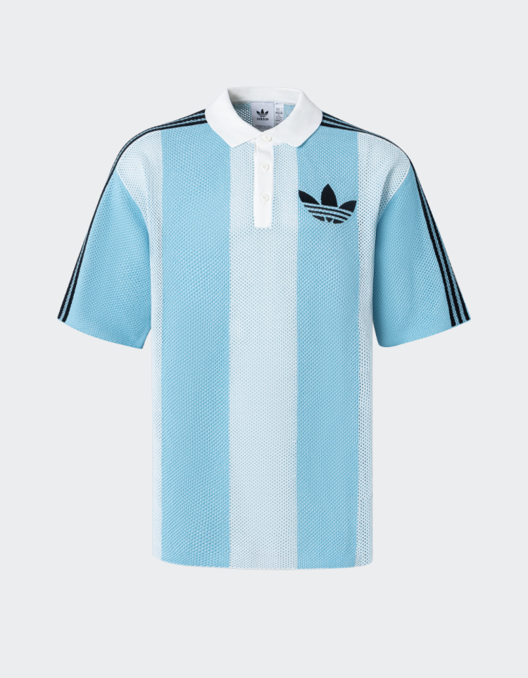 adidas】BLOCKCORE SHORT SLEEVE KNIT POLO SHIRT ポロシャツ