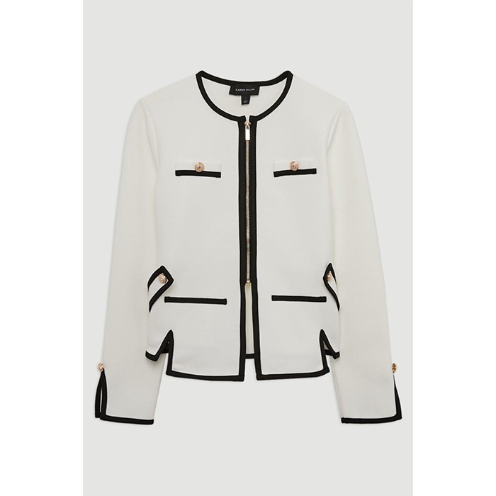 【Karen Millen】パイピング ニット ジャケット《国内発送》