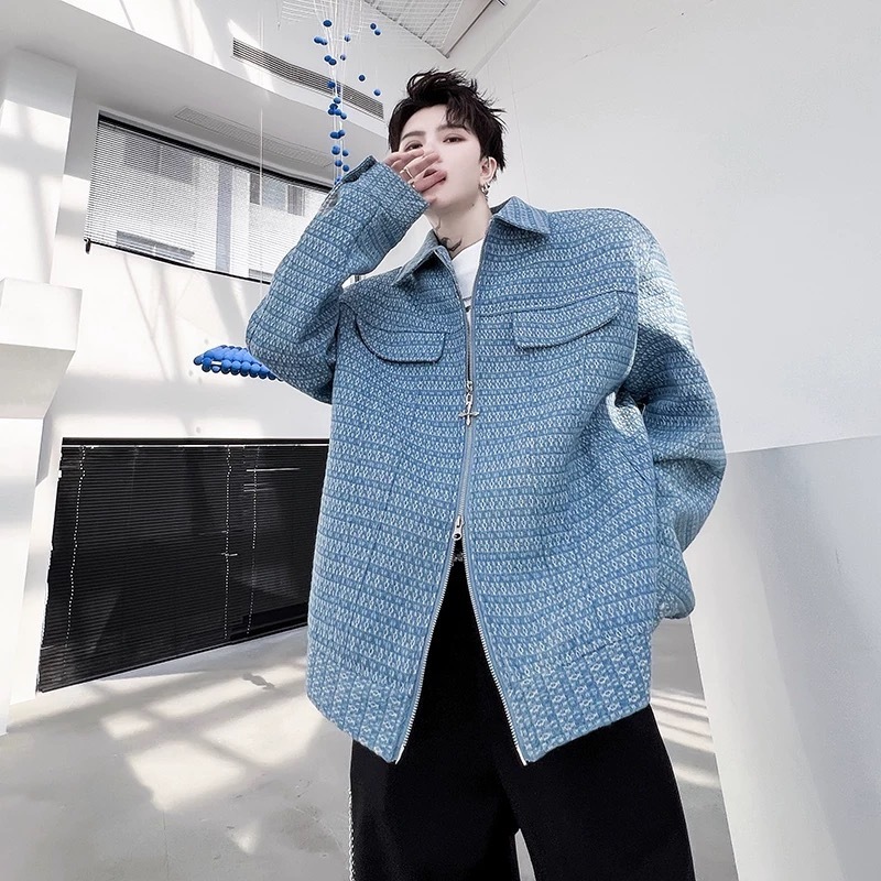 十字架 ジップ ジャケット 総柄 オーバーサイズ 韓国 ストリート
