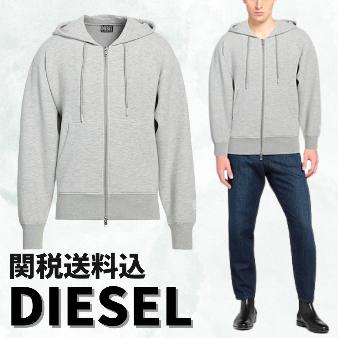 最後の1点【DIESEL】スウェット☆グレー パーカー ロゴ 無地