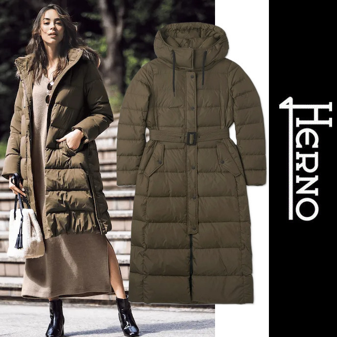在庫手元に有り●即発送●HERNO●ロング キルテッド ダウン