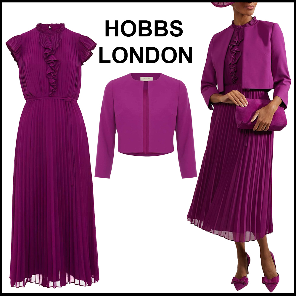 HOBBS LONDON★優雅プリーツワンピースとジャケットのセット