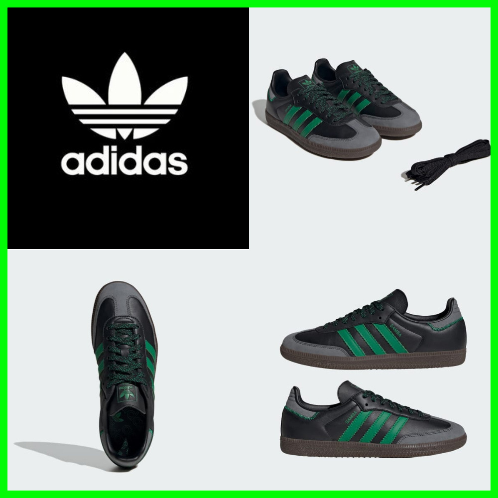 ★Adidas Samba OG Core Black Green★