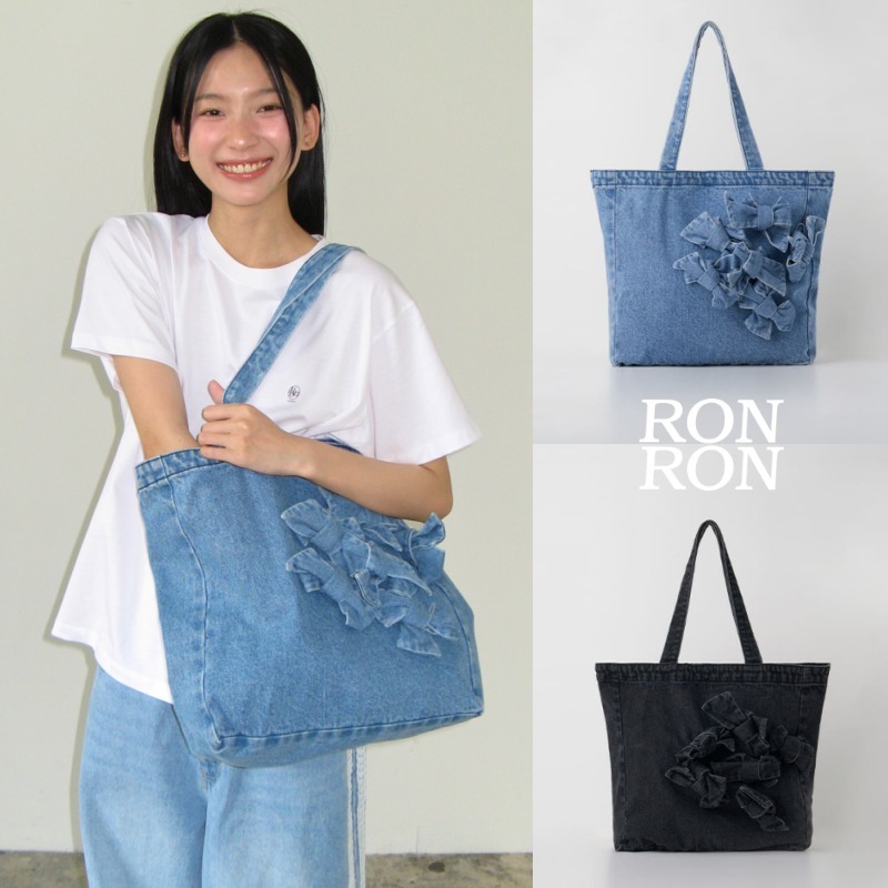【RONRON】24fw RIBBON POINTED DENIM TOTE BAG