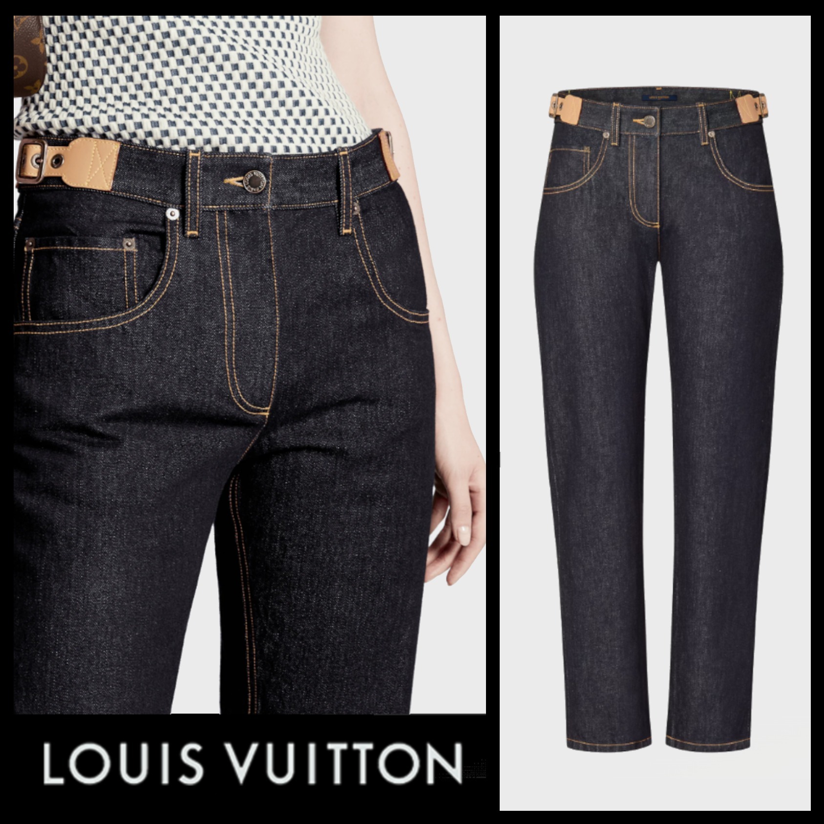 Louis Vuitton《アイレット ジーンズ》ダークブルー DHL 直営店