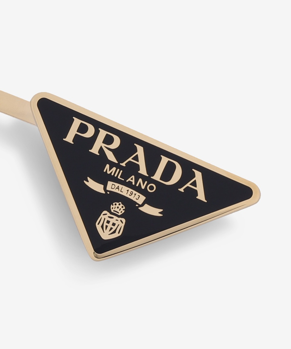 《PRADA》 1IF051 2BA6 F0632 ロゴメタルヘアピン