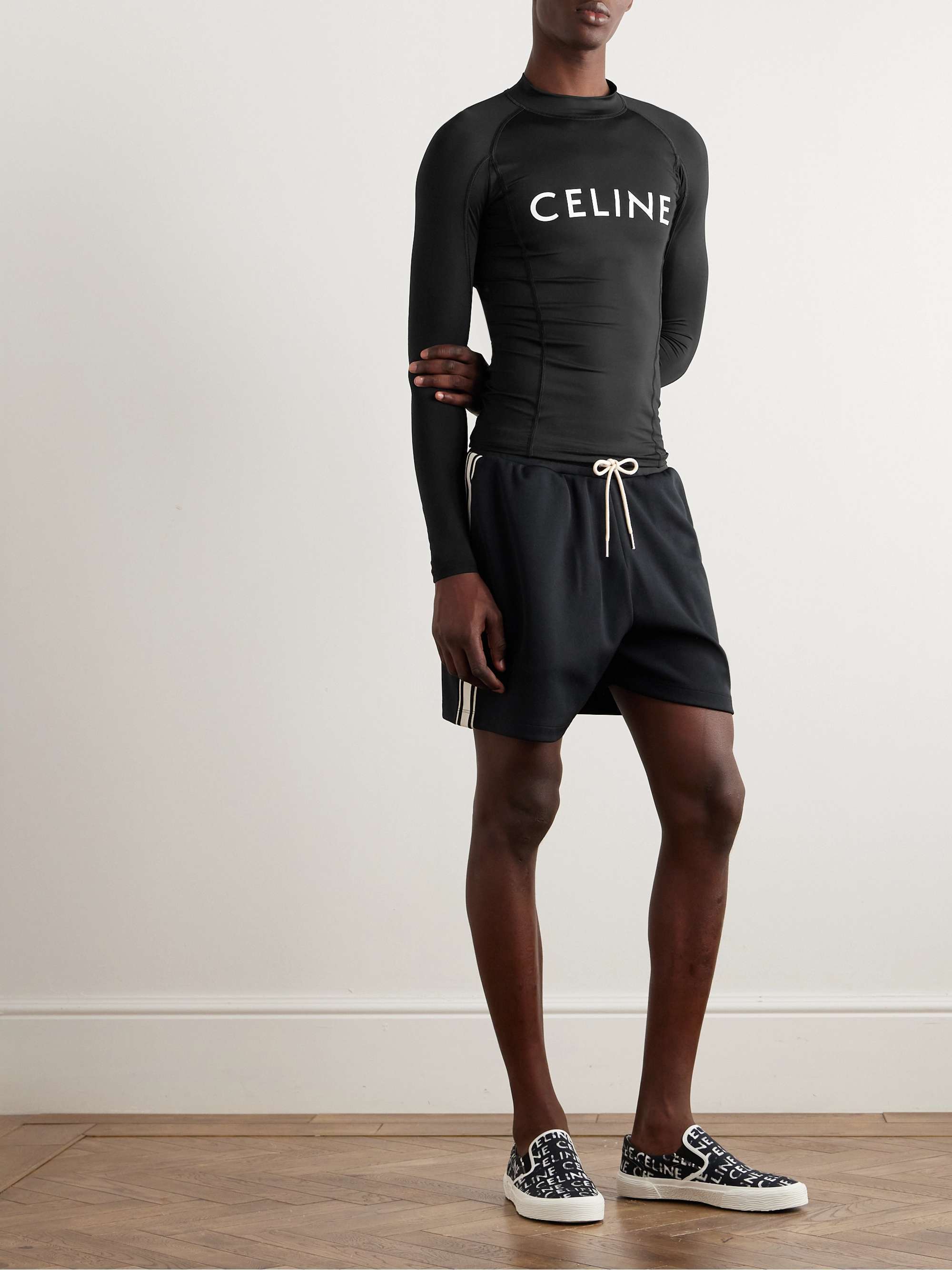 【大人気★】*CELINE* ロゴプリントストレッチジャージーTシャツ CELINE HOMME】ストレッチジャージーTシャツ ロゴプリント入り