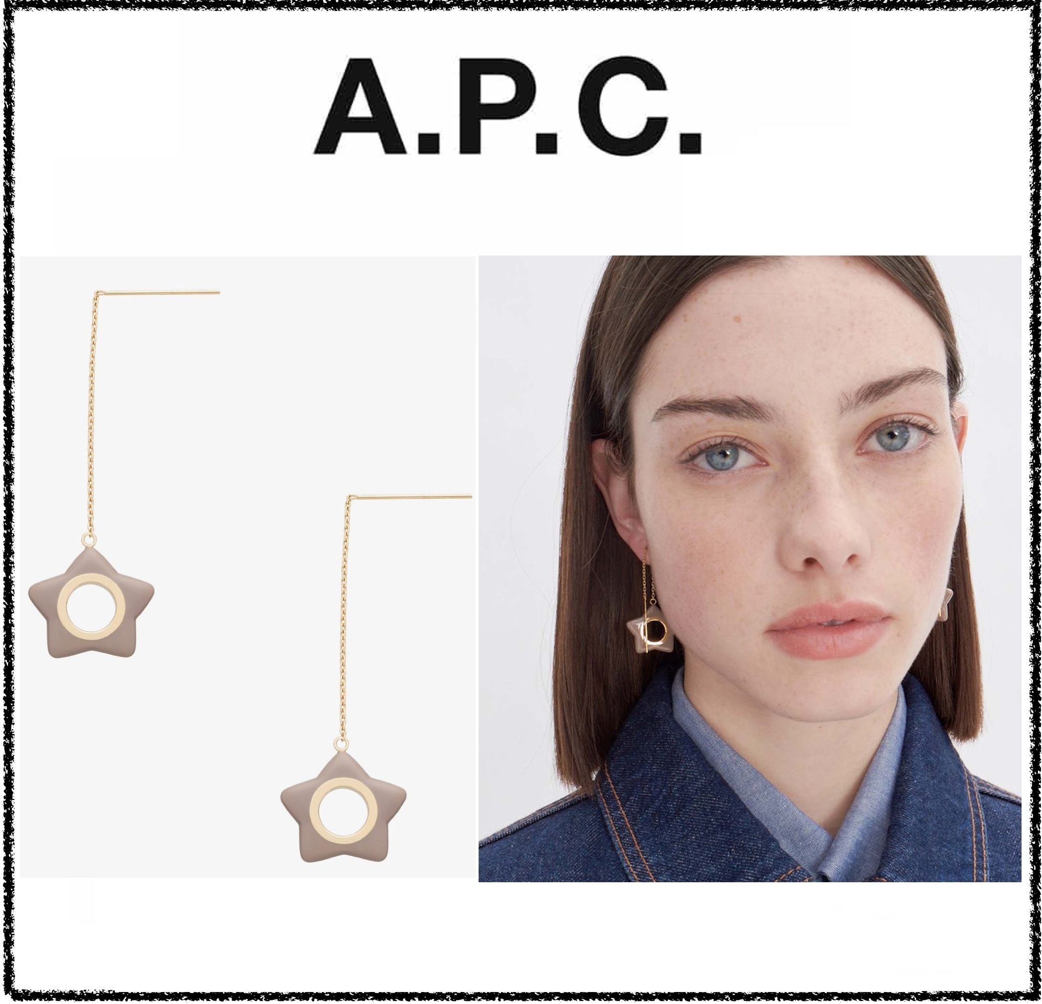 ★パリ発 A.P.C.★ 国内完売！エトワールペンダント ピアス GOLD
