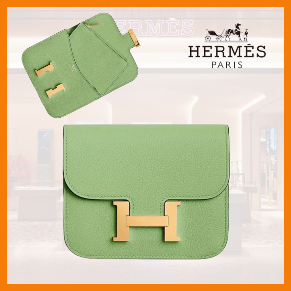 【爽やかなグリーン♡】HERMES★ スリムウォレット