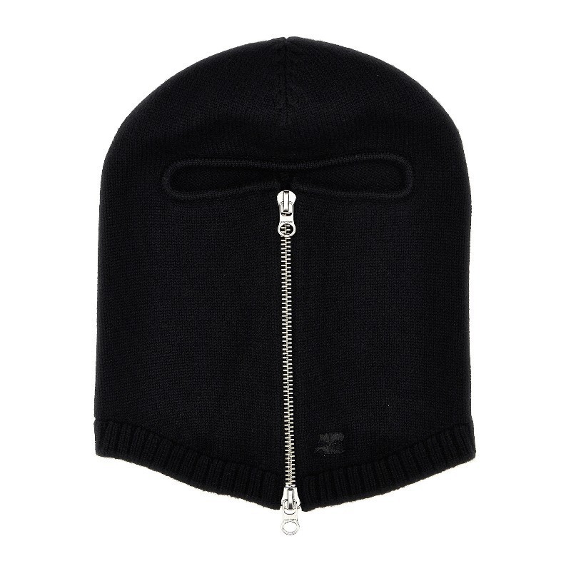 ニットキャップ・ビーニー Courreges 'Zipped Wool' balaclava (324MCP008FI0036 9999)