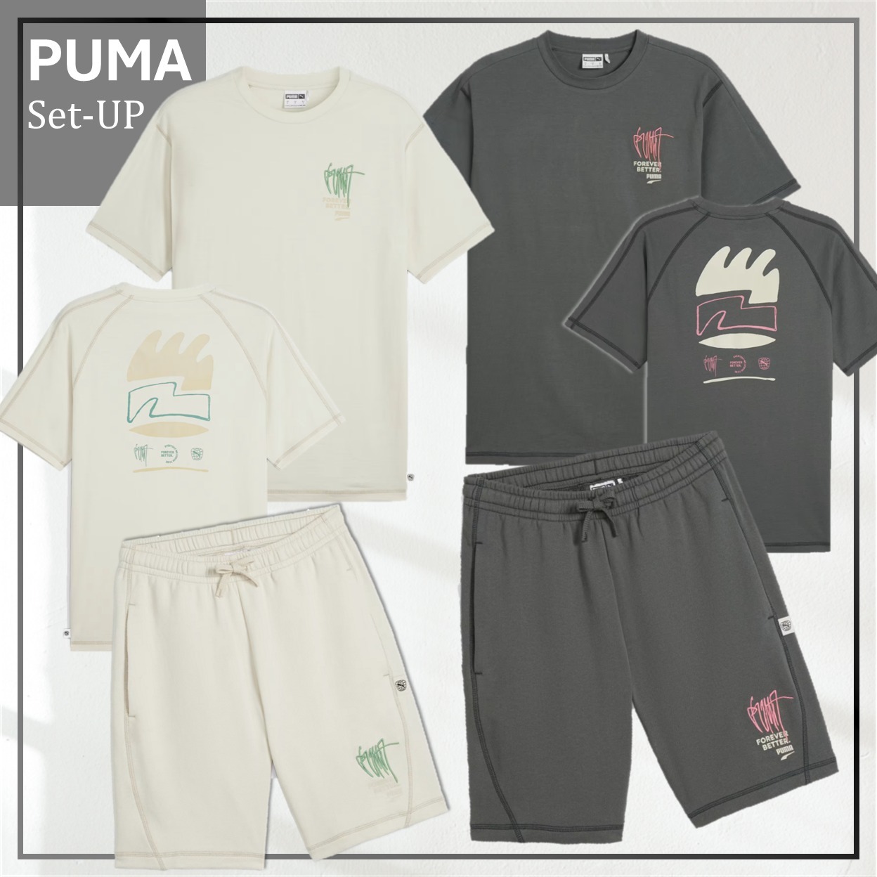 簡単おしゃれ◎セットアップ PUMA Tシャツ＋パンツ 着回し抜群!
