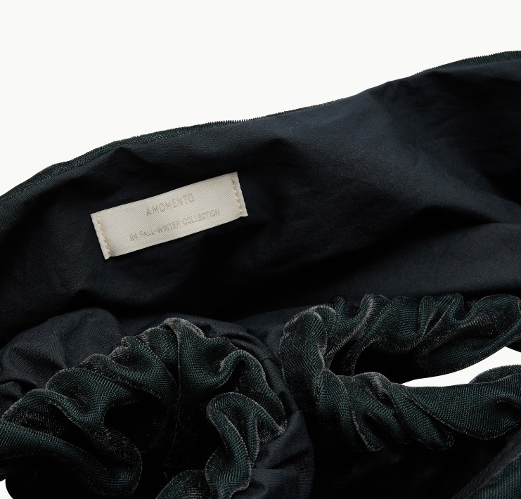 AMOMENTO ベルベットバッグ Velvel Shirring Tote Bag 3色