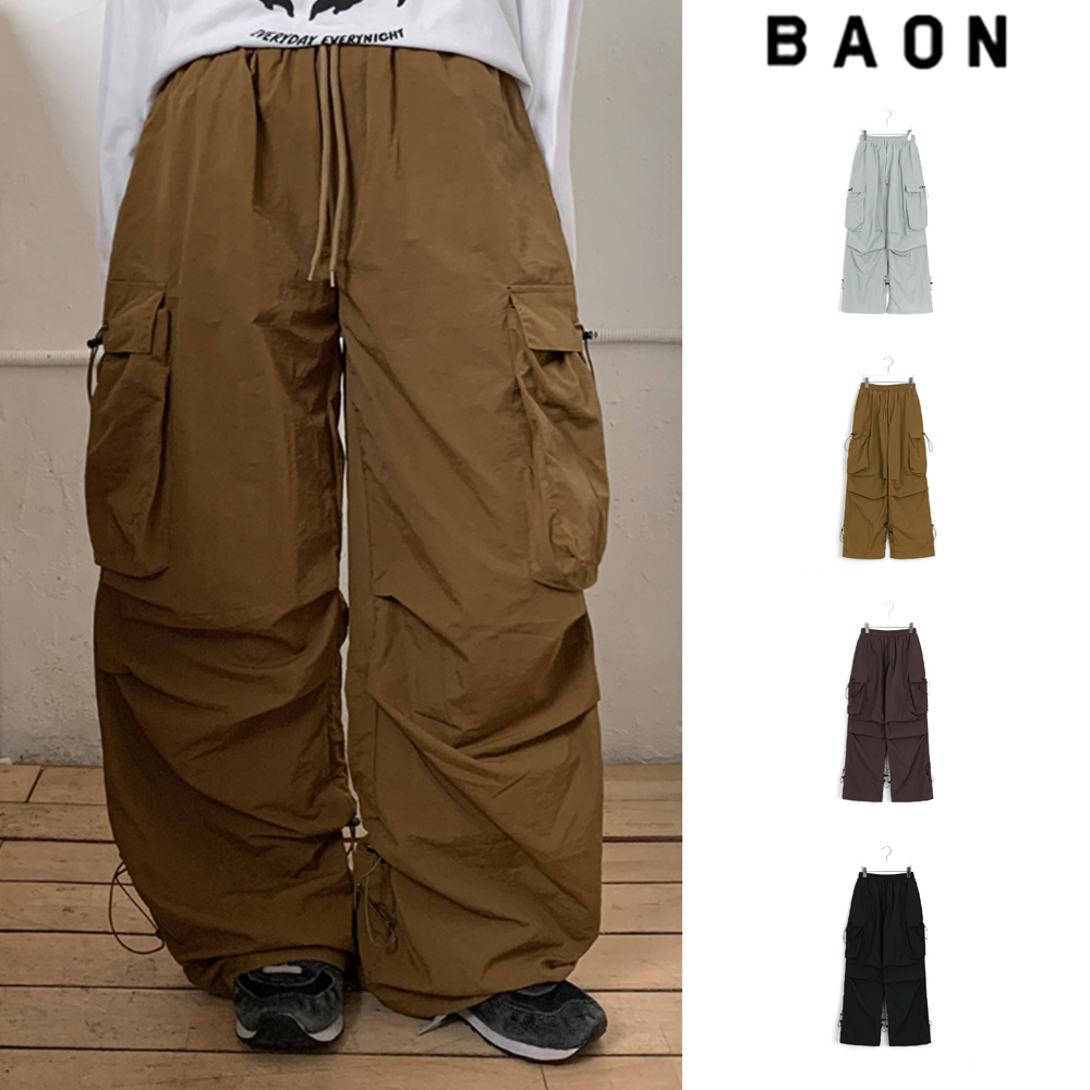 【BAON】Sumiko Nylon Banding String Cargo Pants