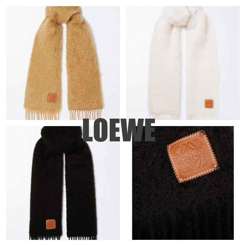 LOEWE シンプルレザーマフラー 関税送料込み