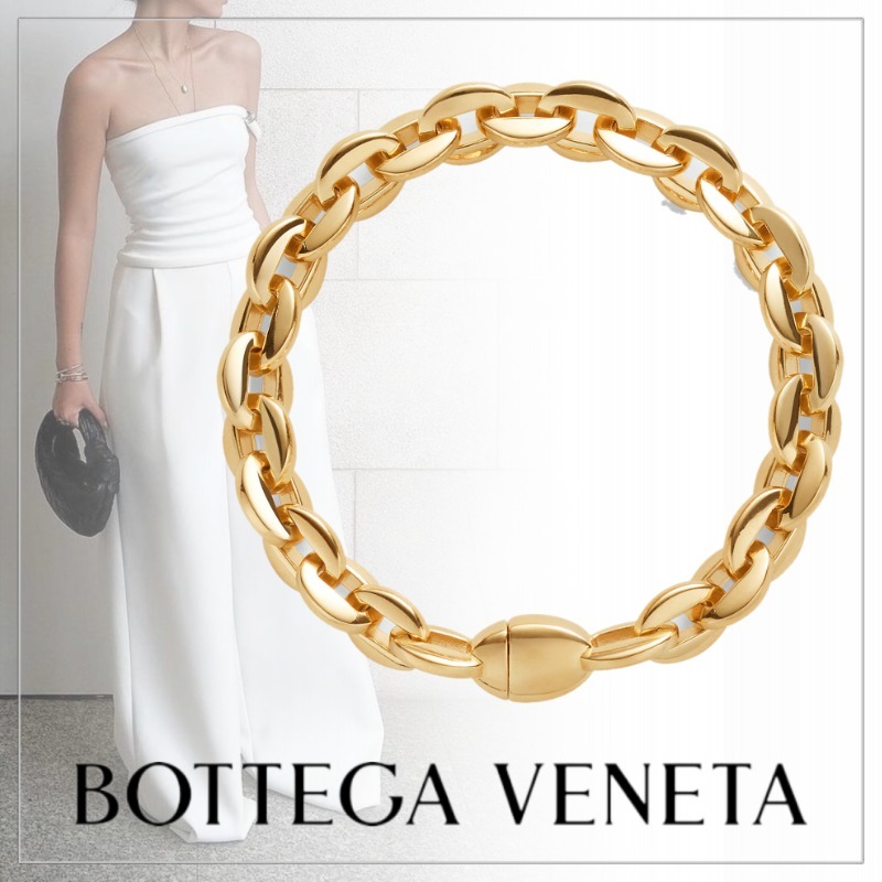 注目 BOTTEGA VENETA◆18K仕上げシルバー チェーンブレスレット