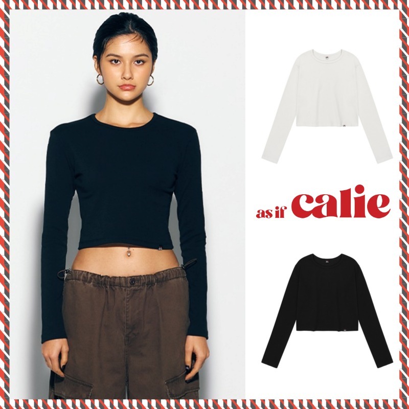 【asif calie】24fw GURLS BASIC CROP LONG SLEEVE T-SHIRT