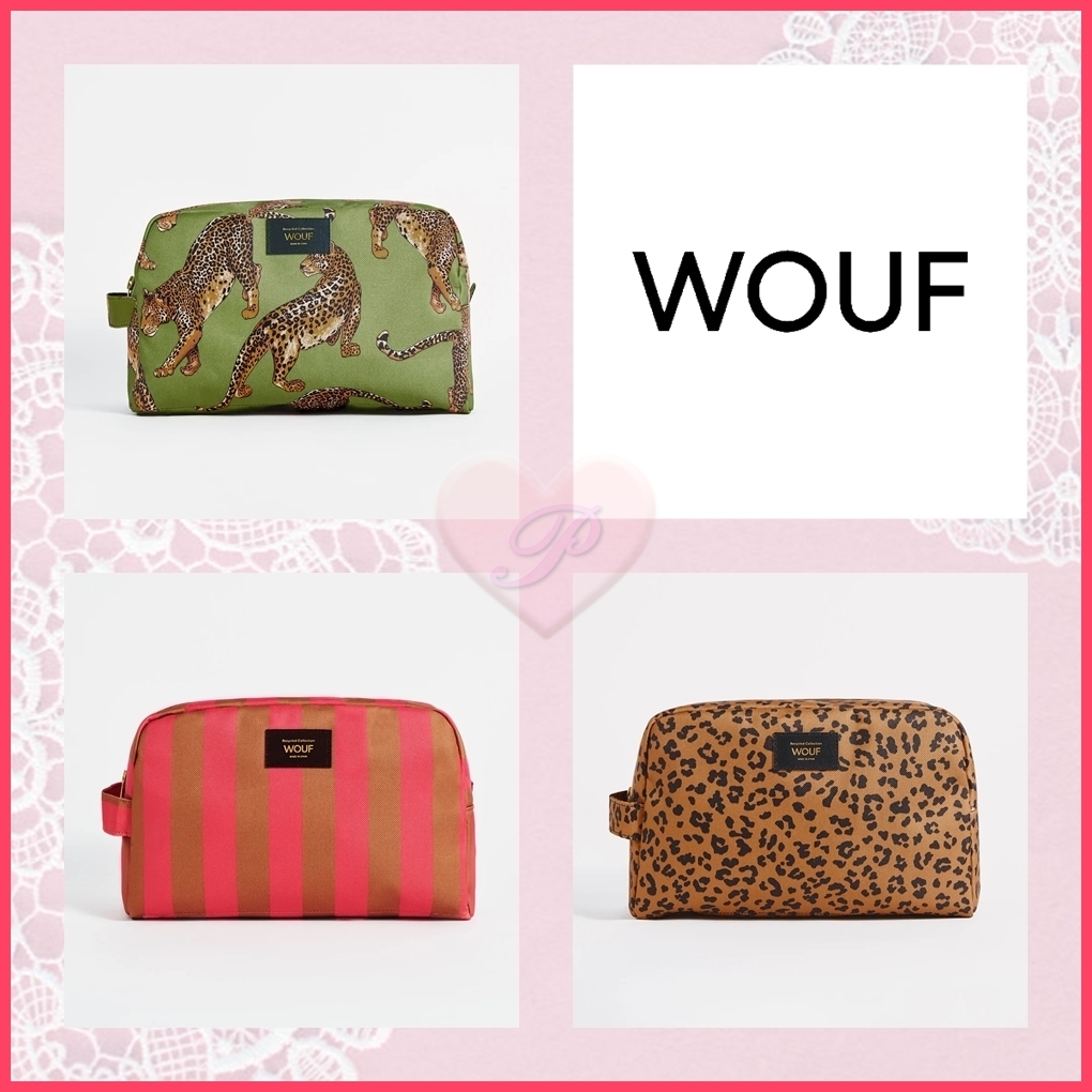【WOUF】ハンドル付きプリント入りポーチ