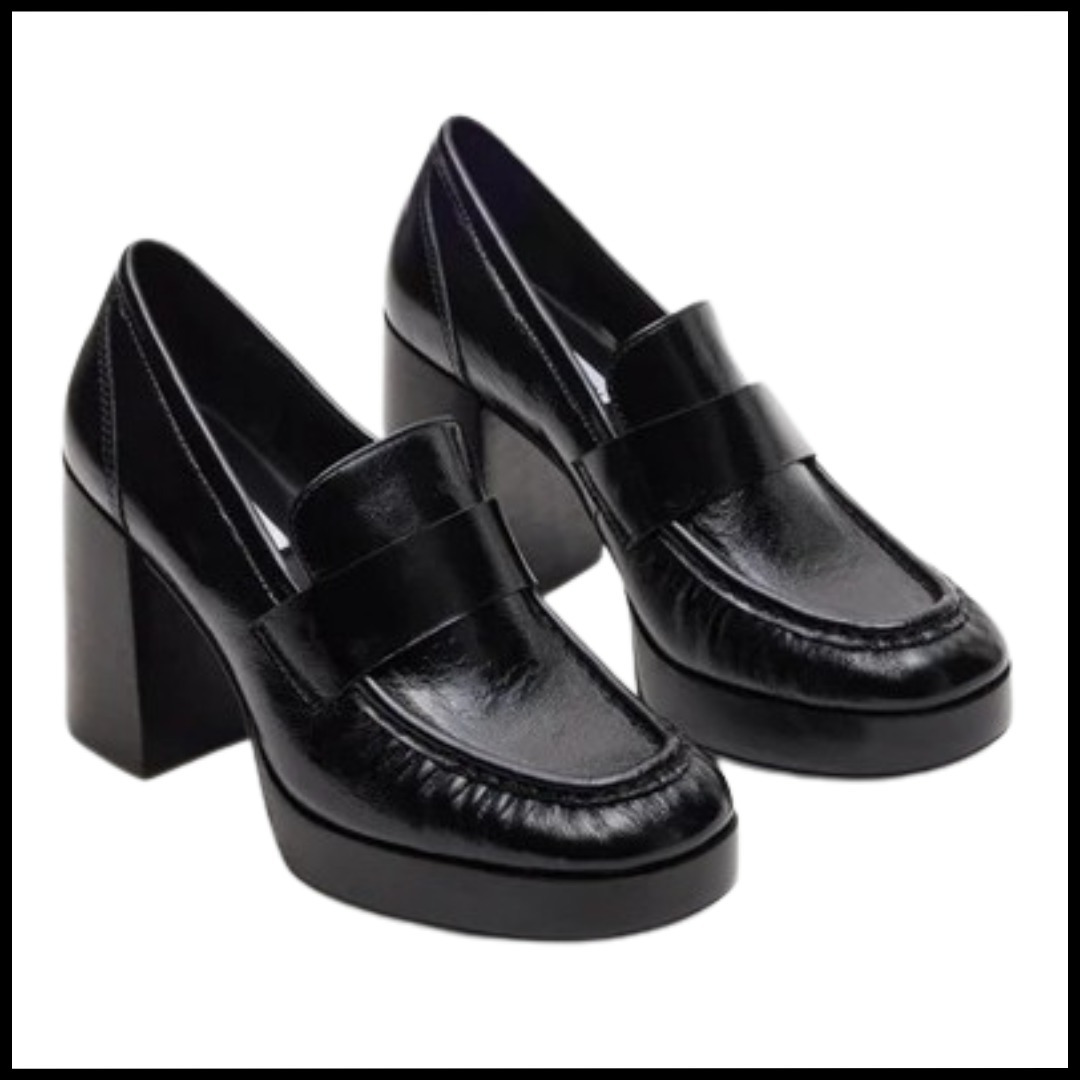 Steve Madden ブロックヒール MUNDAY レザー ローファー
