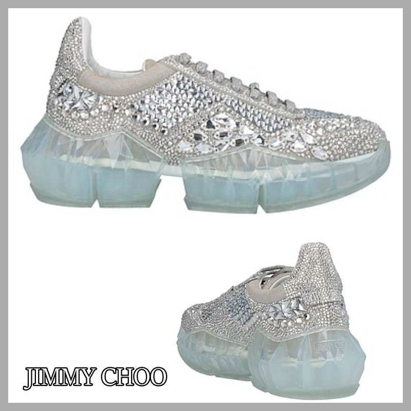 【Jimmy Choo】ジミーチュウ スタッズクリスタル スニーカー