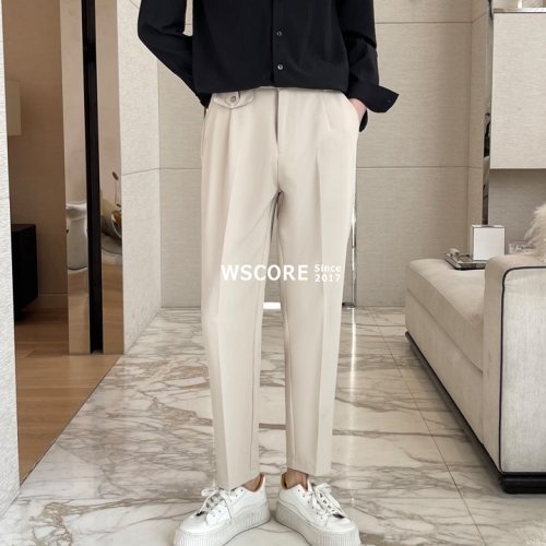 パンツ メンズ ドレープ スリムフィット パンツ 2色