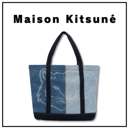 ★MAISON KITSUNE★ フォックスヘッド ミディアム デニム トート MAISON KITSUNE Maison Kitsune メゾンキツネ Fox Head Medium