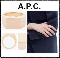 ★パリ発 A.P.C.★ ミニマル シグネットリング 指輪 ロゴ GOLD