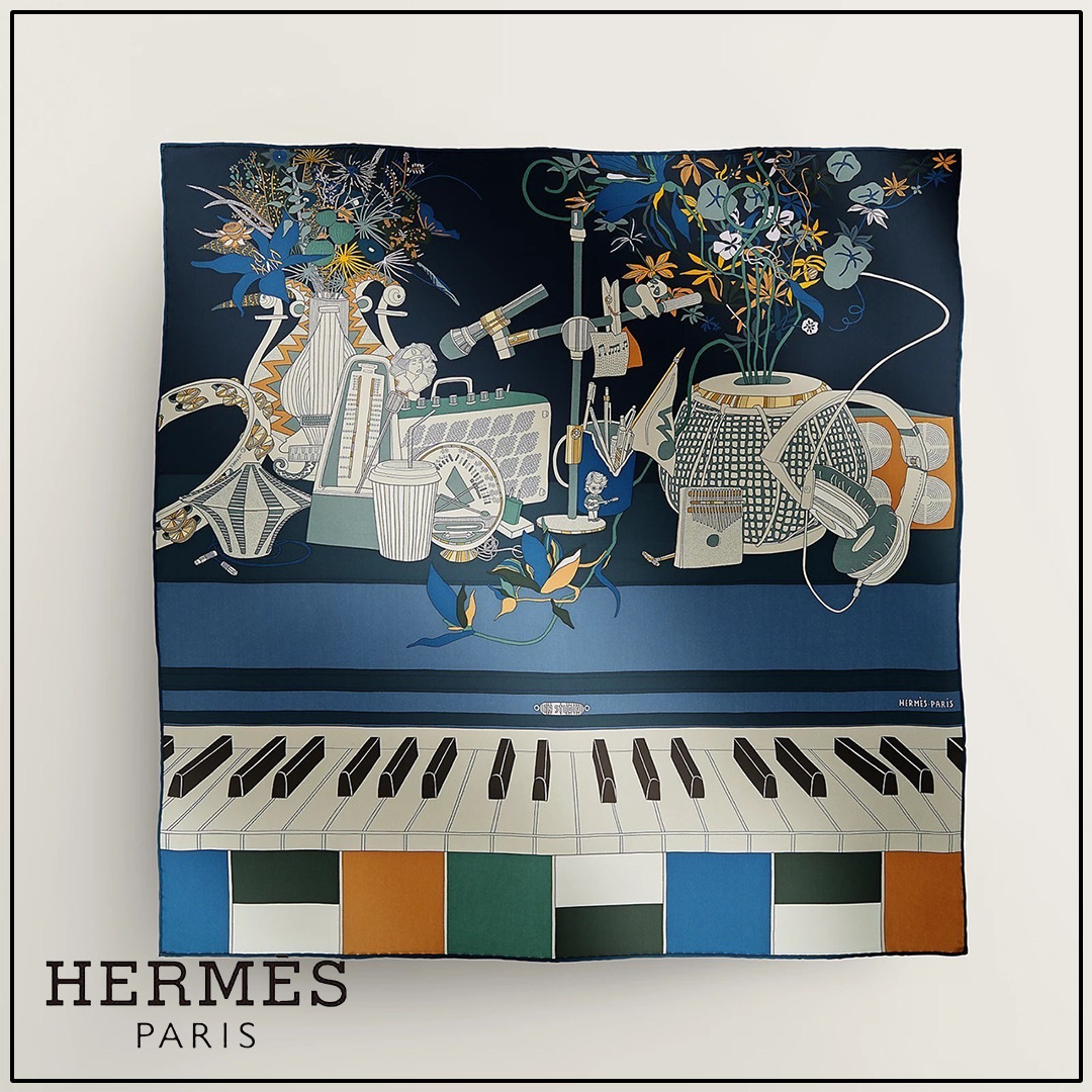 スカーフ【Hermes】カレ70 アン・ステュディオ 1色