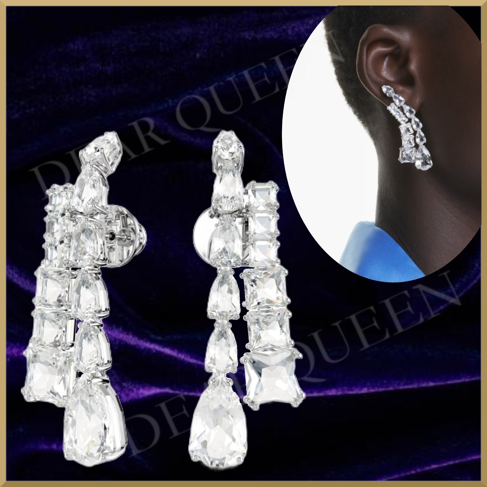 ★ピュアな煌めき【SWAROVSKI】Matrix ドロップピアス ☆ピュアな煌めき【SWAROVSKI】Matrix ドロップピアス