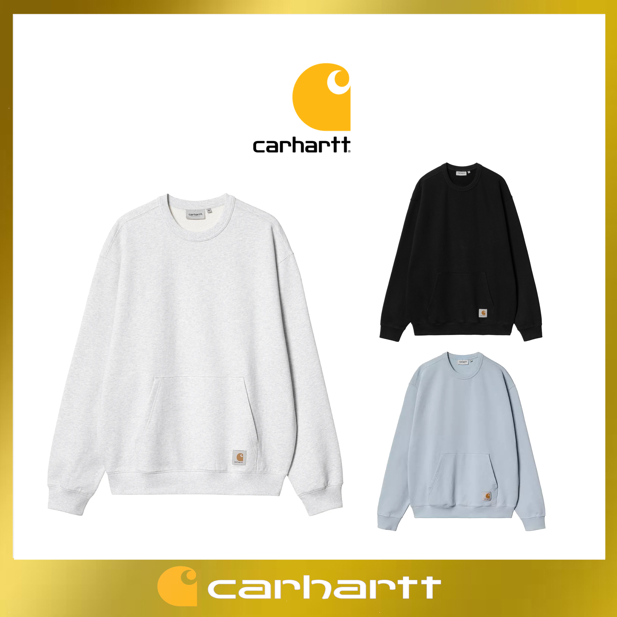 【Carhartt】3カラー ロゴ ポケット スウェット / 送料無料