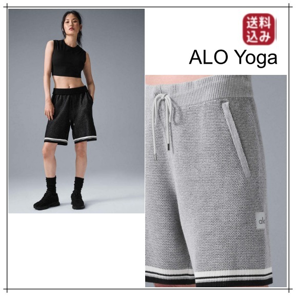 alo yoga パンツ ショート ブラック グレー