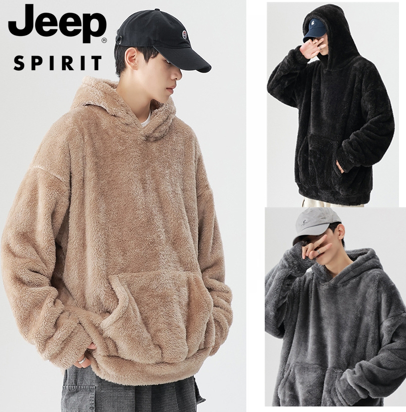jeep 長袖 パーカー 韓国風ストリート系Hoodieフランネルレトロ