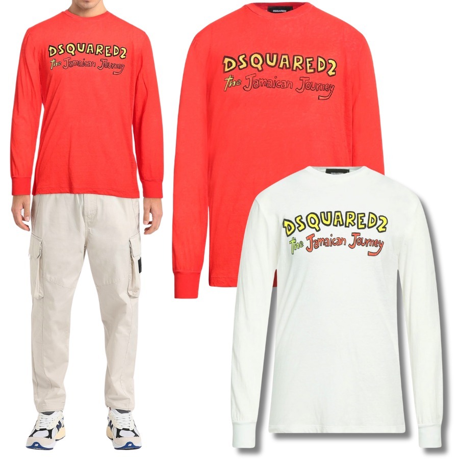 【 D SQUARED2 】ジャージー クルーネックプリントＴシャツ 長袖