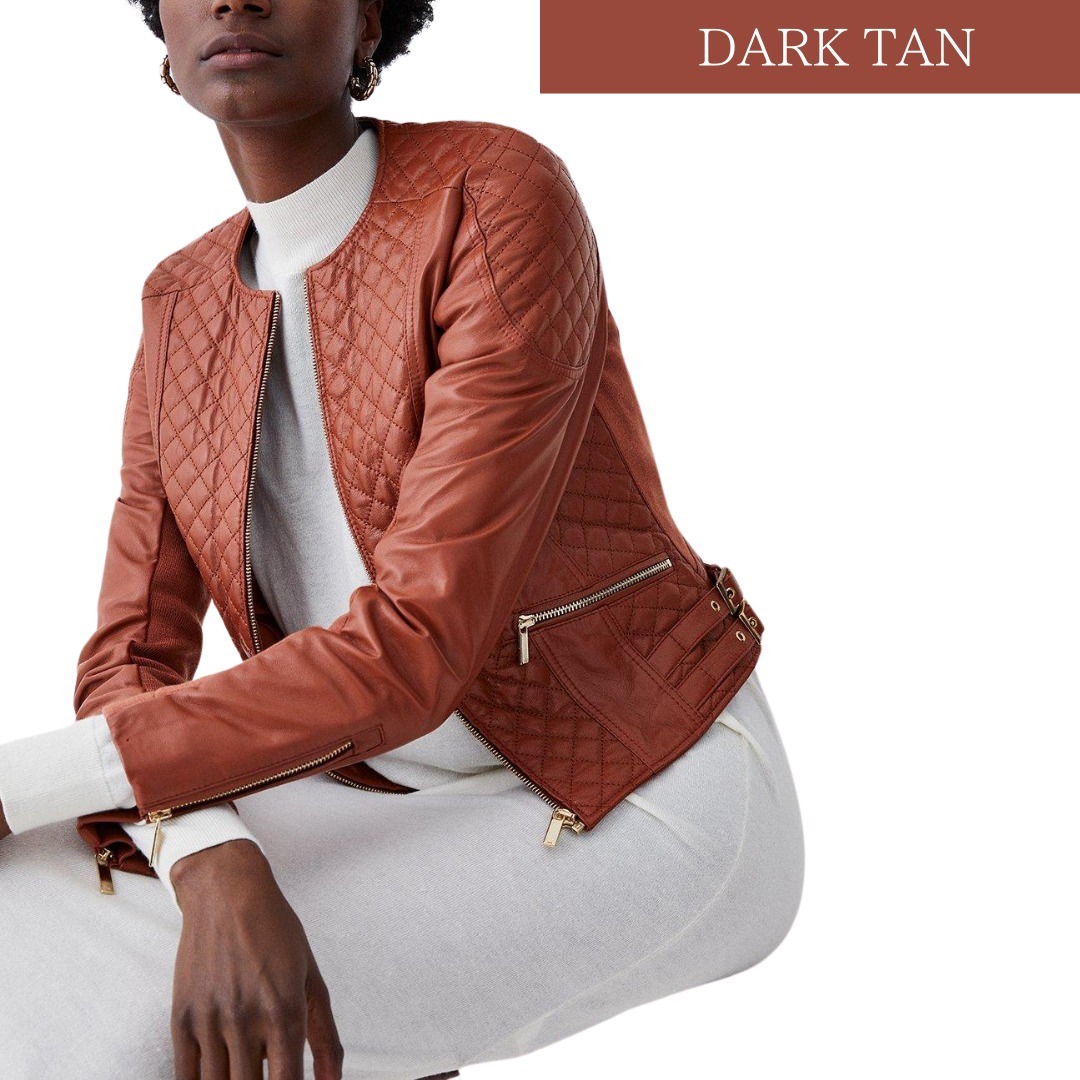 KAREN MILLEN レザーキルティングバイカージャケット アウター KAREN MILLEN レザー キルティング バイカー ジャケット (Karen