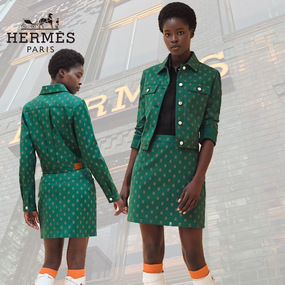 【鮮やかな色が◎】HERMES Chaine d'Ancreデニムジャケット