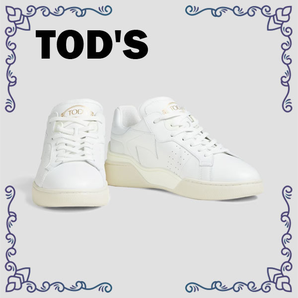 関税送料込 TOD'S レザー スニーカー パーフォレーション加工