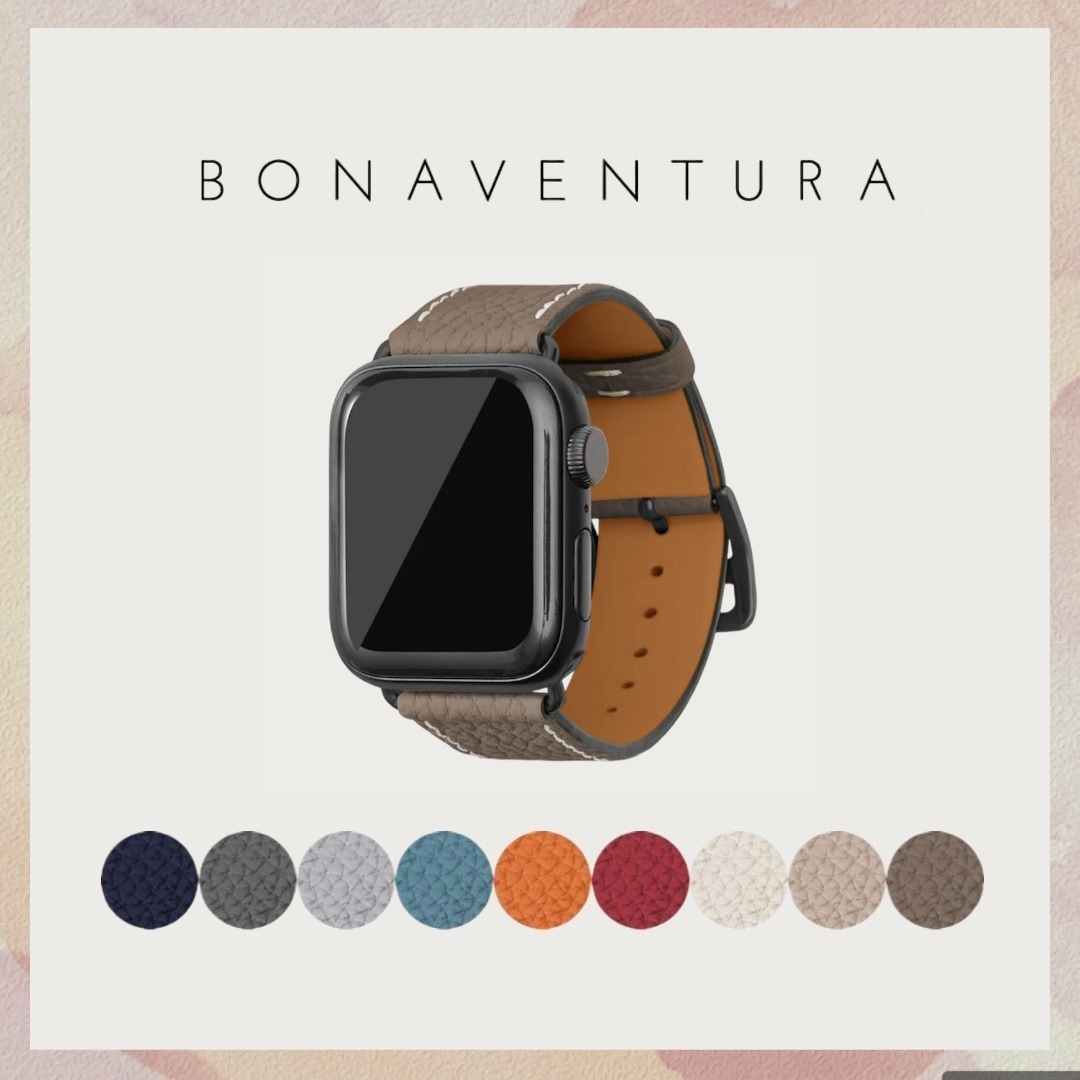 【BONAVENTURA】Apple Watch レザーバンド (アダプターブラック)