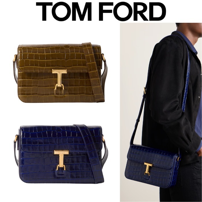 【TOM FORD】モナーク クロコダイルレザー メッセンジャーバッグ